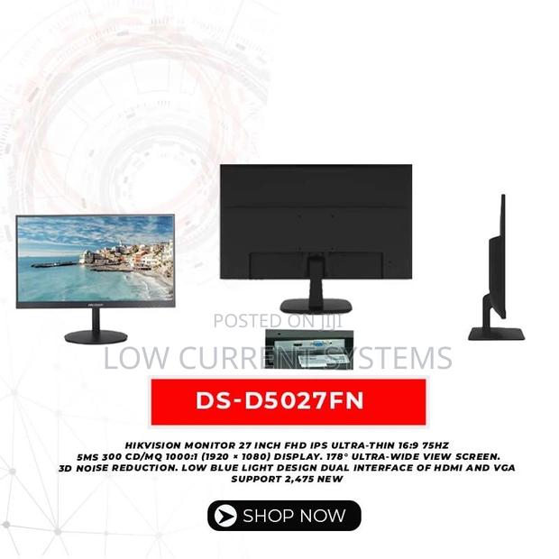 Monitor Hikvision Screen 27 Inches VGA HDMI USB Audio photo 2