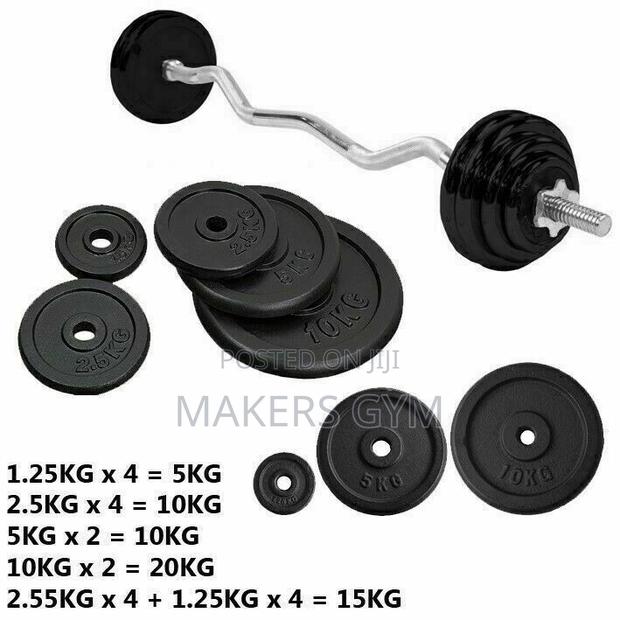 Barbell With 15kg Weight Plate and Collars · Photo 2