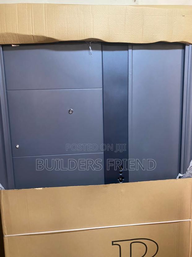 Gray Standard One Half Steel Security Door Complete