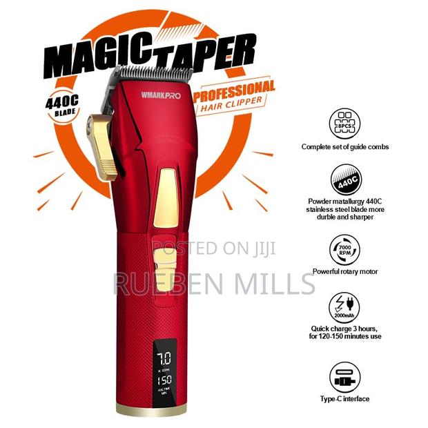 Red Full Metal Body Wmark PRO NG-2036 Barbering Machine · Photo 3