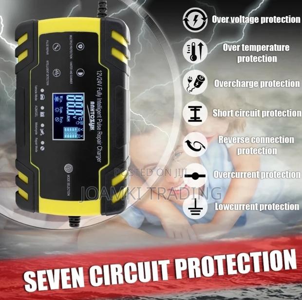 Car Battery Charger,12v/24v Intelligent Pulse Repair LCD photo 5
