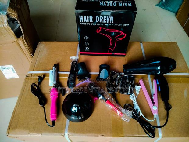 6 in 1 Hand Dryer, Straightener, Curler, Combs, Nail Care · Photo 2