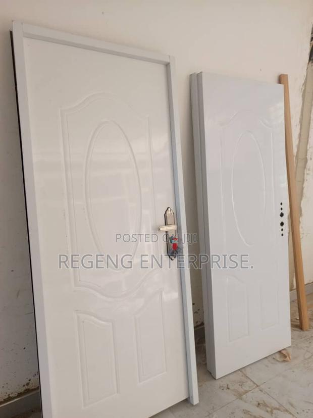 White Wooden Door With Accessories.