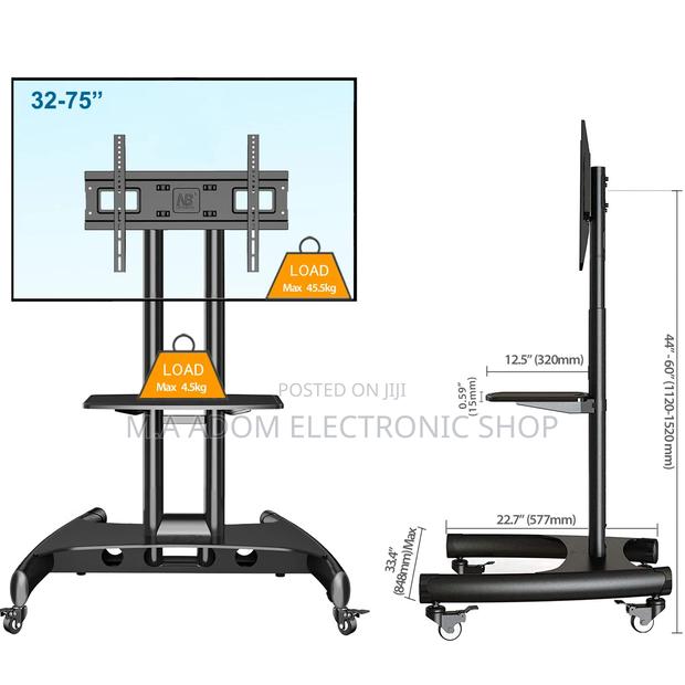 Mobile Tv Stand With Wheels DVD Self Suitable Tv Up to 75” · Photo 2