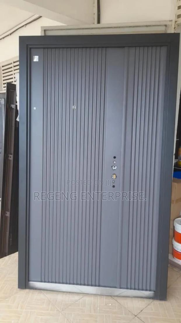 Gray One and Half Security Door With 12 Locks.