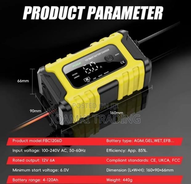 Car Battery Charger,12v, Intelligent Pulse Repair With LCD photo 9
