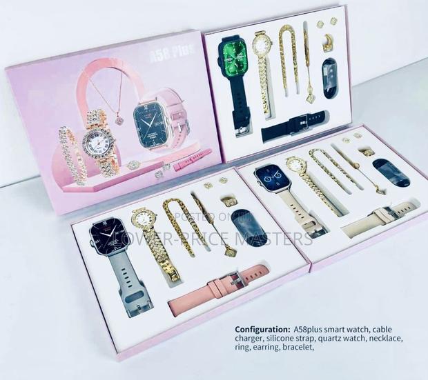 A58 Plus Smartwatch With Golden Jewellery (2 Watches) · Photo 4