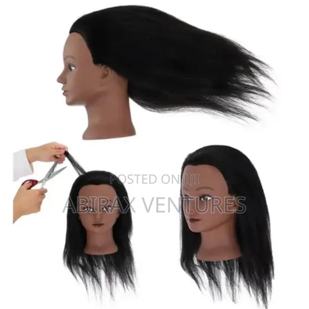 100% Human Hair Darkskinned Mannequin Training Head photo 2