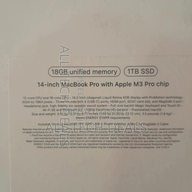 New Laptop Apple MacBook Pro 18GB Apple M3 Pro SSD 1T · Photo 4