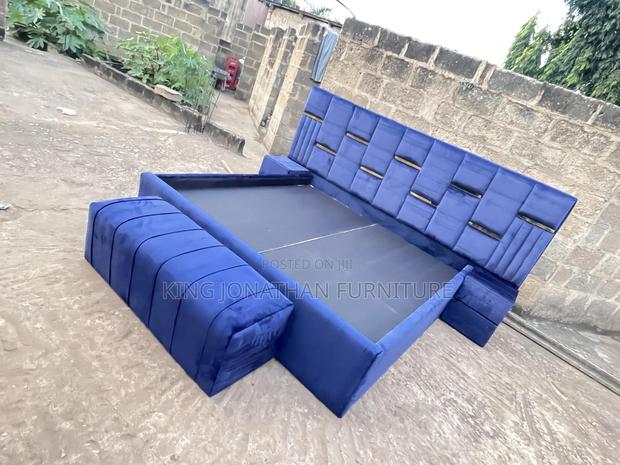 King Size Bed Frame and Ottoman With Side Drawers photo 3