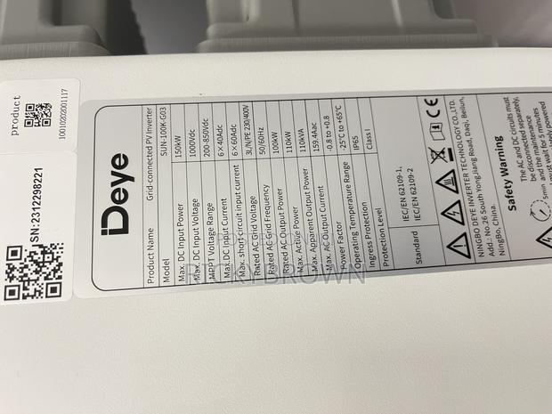 100,000watts ( 100kw )DEYE GRID TIE (String) INVERTER