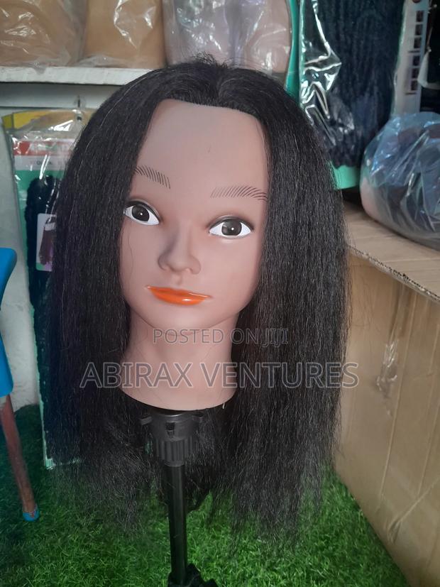 100% Human Hair Darkskinned Mannequin Training Head photo 3