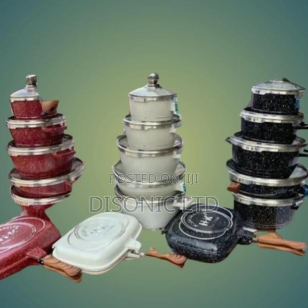 6 Pieces Set Nonstick Cookware or Saucepans With Grill Pan · Photo 2
