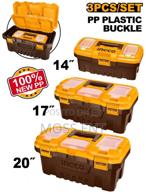 3 PCS Plastic Tool Boxes Set 14" 17" 20" - Pbxk0301 · Photo 2