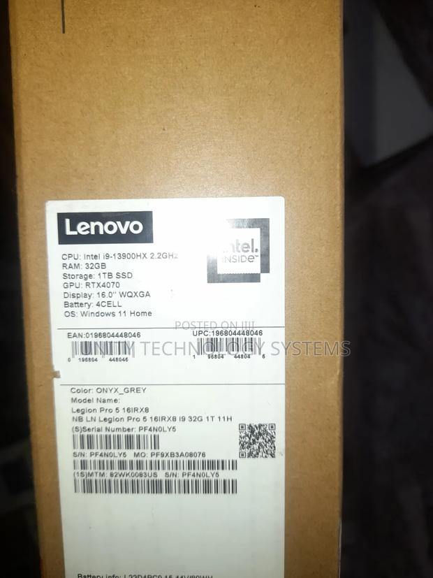 New Laptop Lenovo Legion 5 32GB Intel Core i9 SSD 1T photo 2