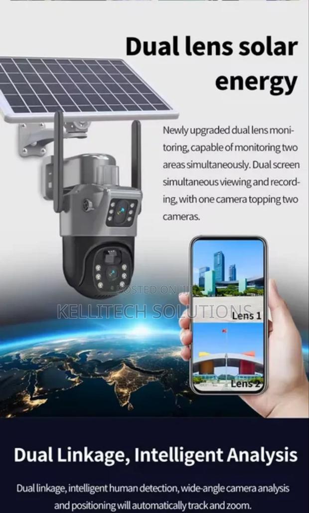 4G 2in1 Double Lens CCTV Camera With Solar Panel