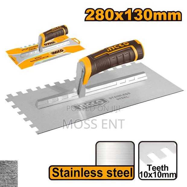 Plastering Trowel With Teeth Rubber Gandle - Hptt28138 · Photo 2