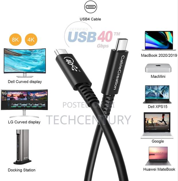 Cablecreation Thunderbolt/Usb4 Cable 40gbps 100W photo 2