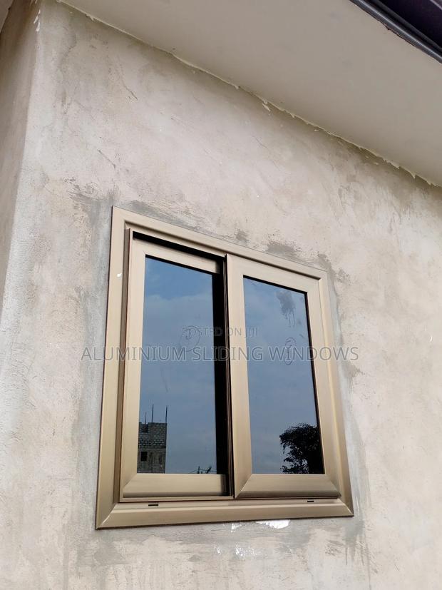 Aluminium Sliding Windows With Dark Tinted Glass and Net photo 2
