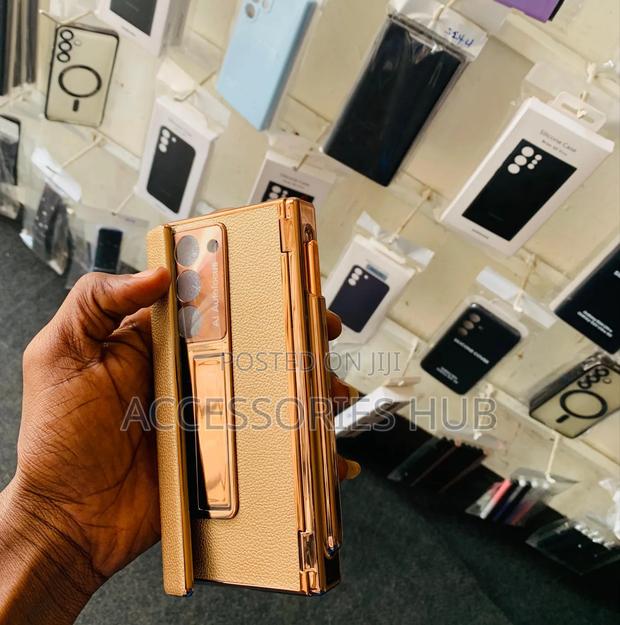 Z Fold 6 Luxury Gold Plated Case With Pen Slot and a Stand · Photo 4