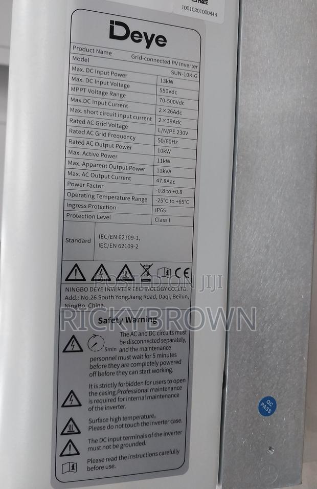 10,000 Watts (10kw) DEYE GRID-TIE INVERTERS photo 2