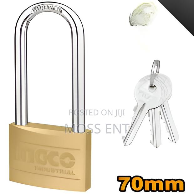 Heavy Duty Long Shackle Brass Padlock 70mm - Dbpl0702l · Photo 2