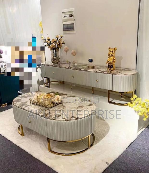 2 in 1 Luxury Tv Stand and Center Table Marble · Photo 1