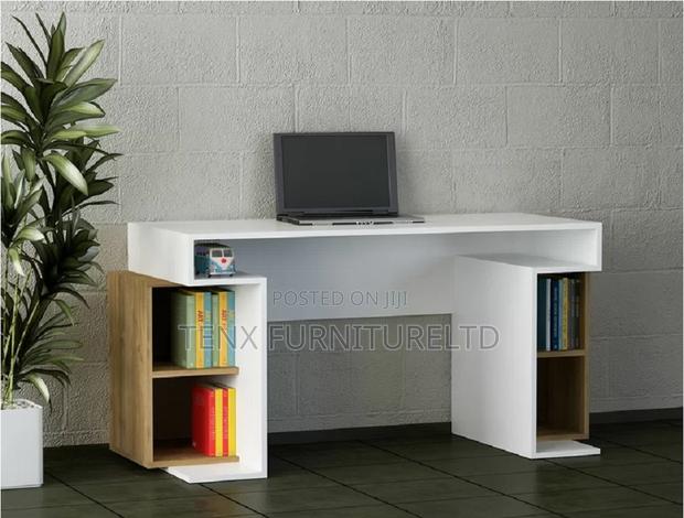 Computer Desk (Multi) White and Oak · Photo 1