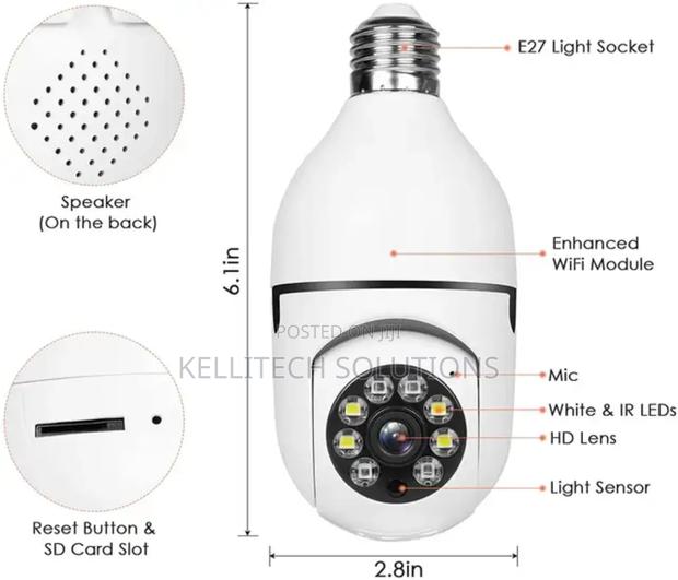 Smart Wireless Bulb CCTV Camera With Android, Ios App · Photo 3