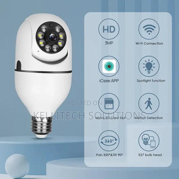 Hd Smart Bulb Cctv Camera With Android, Ios App · Photo 4
