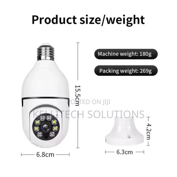 Smart Bulb Wifi CCTV Camera, Rotates 360° · Photo 3