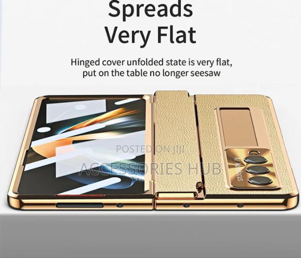 Z Fold 6 Gold Plated Case With Stand And Inbuilt Protector · Photo 3