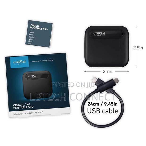 Crucial X6 2TB Portable Solid State Drive Black photo 2