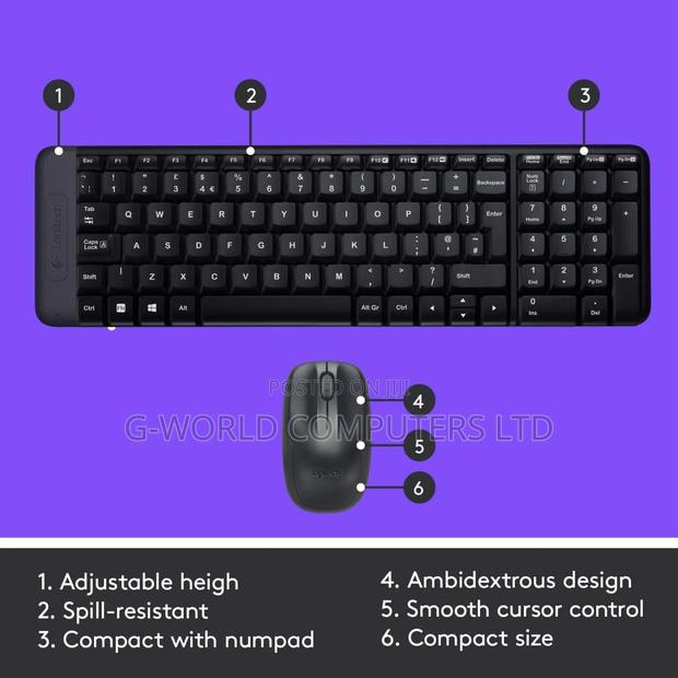 Logitech Mk220 Wireless Keyboard Mouse Combo Black photo 2