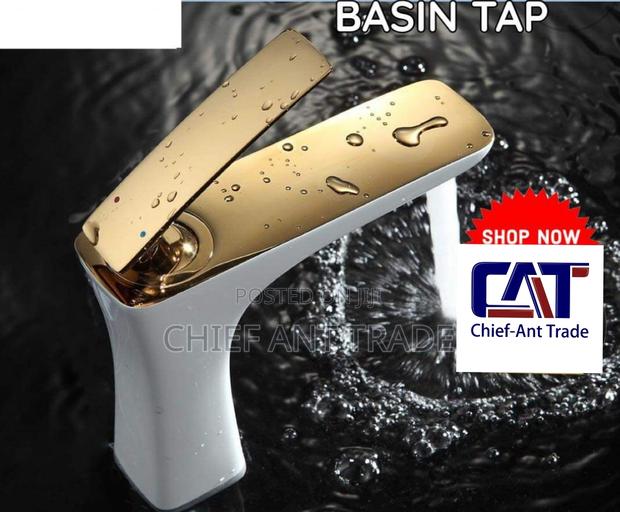 Tap / Faucet. White and Gold · Photo 4