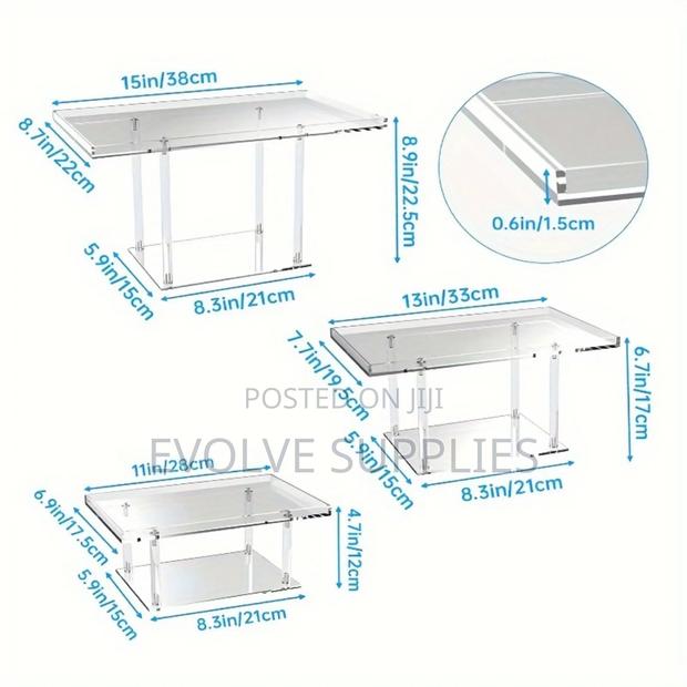 3 Pieces Set Acrylic Cake Display Stand photo 4