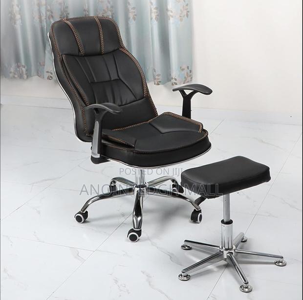 Office Recliner Swivel Chair Leather - Black photo 2