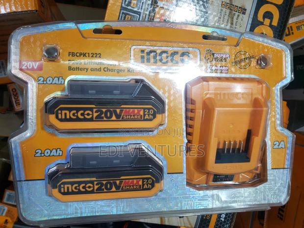 INGCO 20V 2AH Lithium-Ion Battery and Charger Kit FBCPK1222 · Photo 4