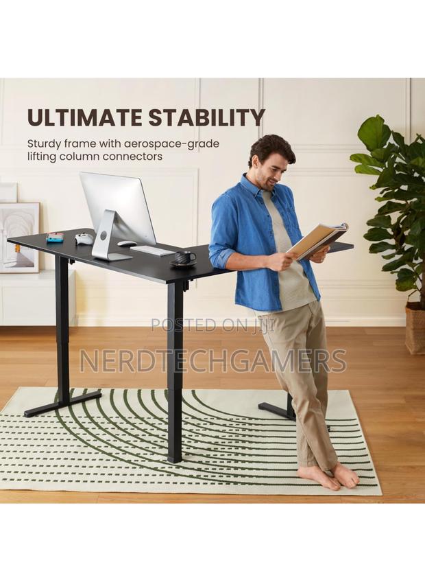 Ergear 63" Dual Motor L Shaped Standing Desk, 28"-46" · Photo 2