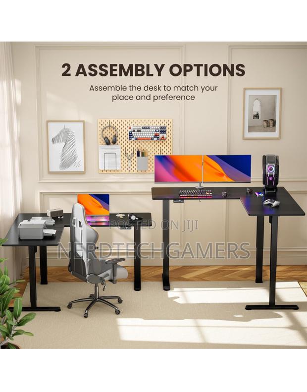 Ergear 63" Dual Motor L Shaped Standing Desk, 28"-46" · Photo 3