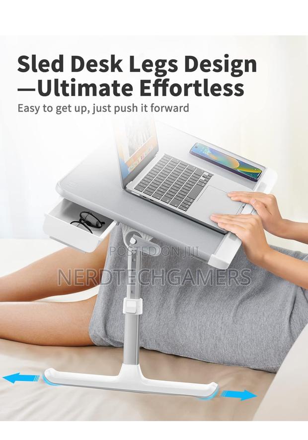 SAIJI Laptop Bed Tray Table, Adjustable PVC Leather Laptop · Photo 4