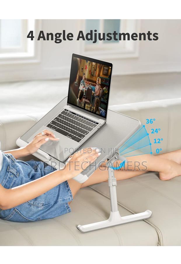 SAIJI Laptop Bed Tray Table, Adjustable PVC Leather Laptop · Photo 2