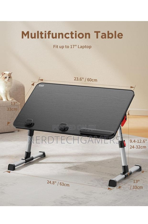 SAIJI Laptop Bed Tray Table, Adjustable Home Office Stand · Photo 3