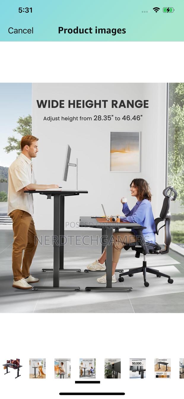 Ergear Height Adjustable Electric Standing Desk, 48 X 24 Inc · Photo 4