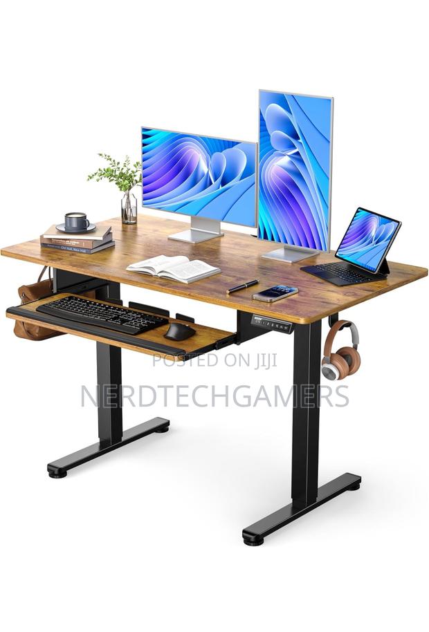 Ergear Electric Standing Desk With Full Size Keyboard Tray, · Photo 2