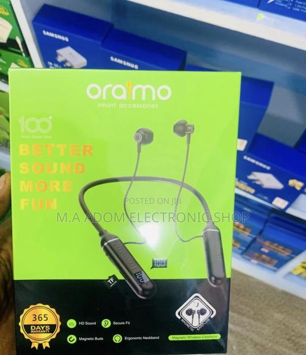 Energy Saving Oraimo Bluetooth Neckband(Black). · Photo 2