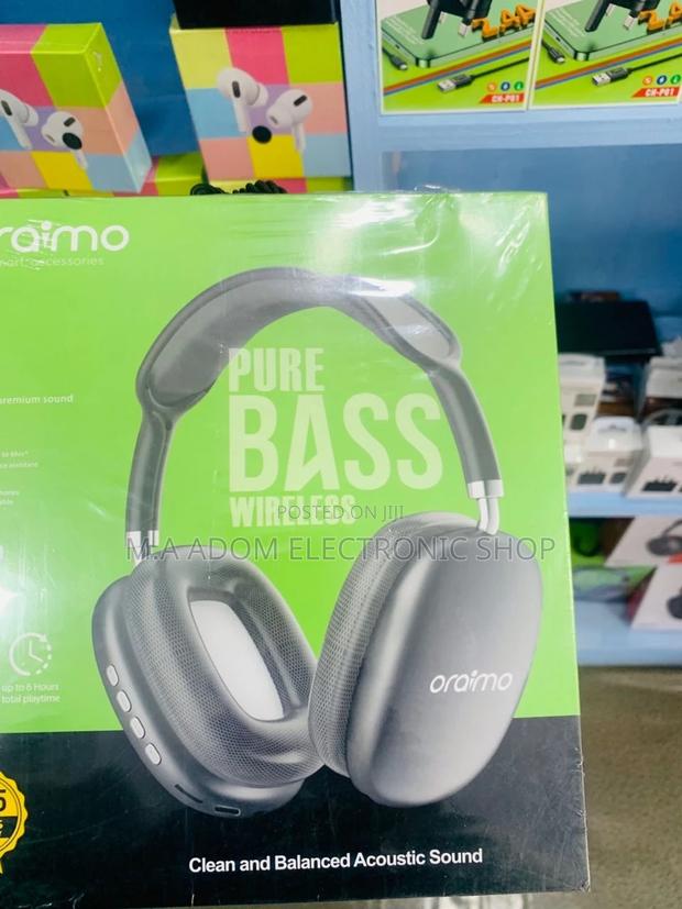 Quality Oraimo Pure Bass Wireless Bluetooth Headphone, Black · Photo 2