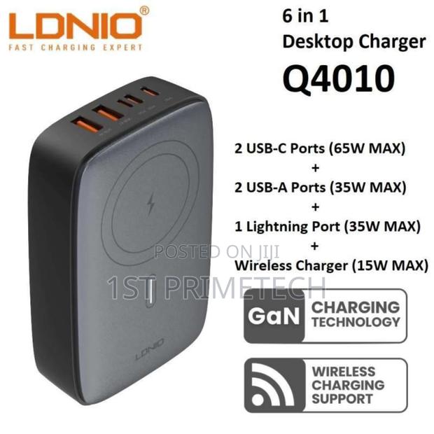 Ldnio 65w+35w+25w+15w Six Port Desktop Charger+Wireless