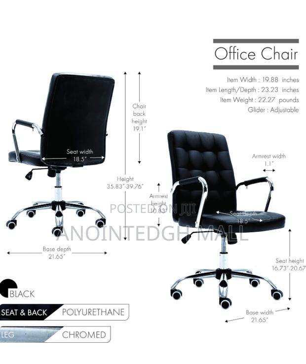Leather Swivel Chair - Black · Photo 2