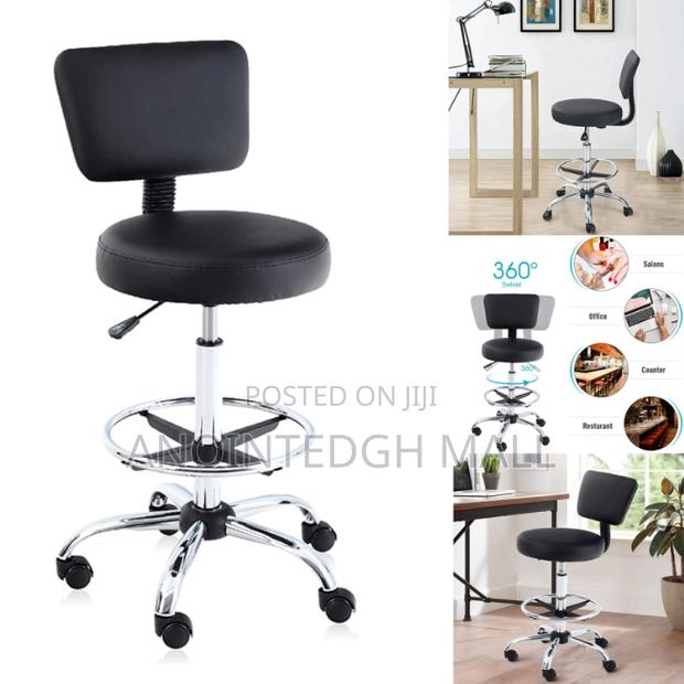 Adjustable Teller Swivel Chair Leather - Black photo 2